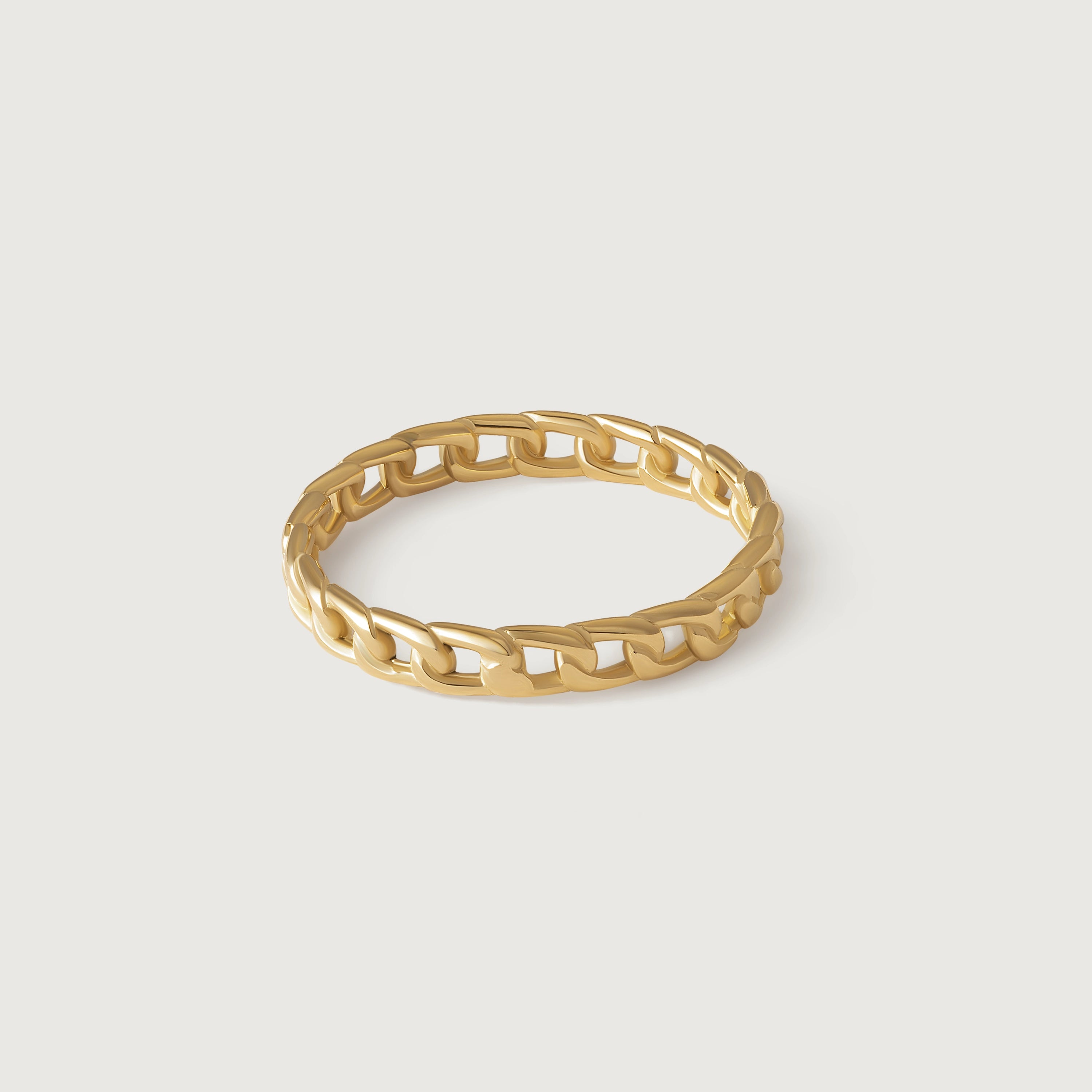Gold interlocking chain ring - index or middle finger ring