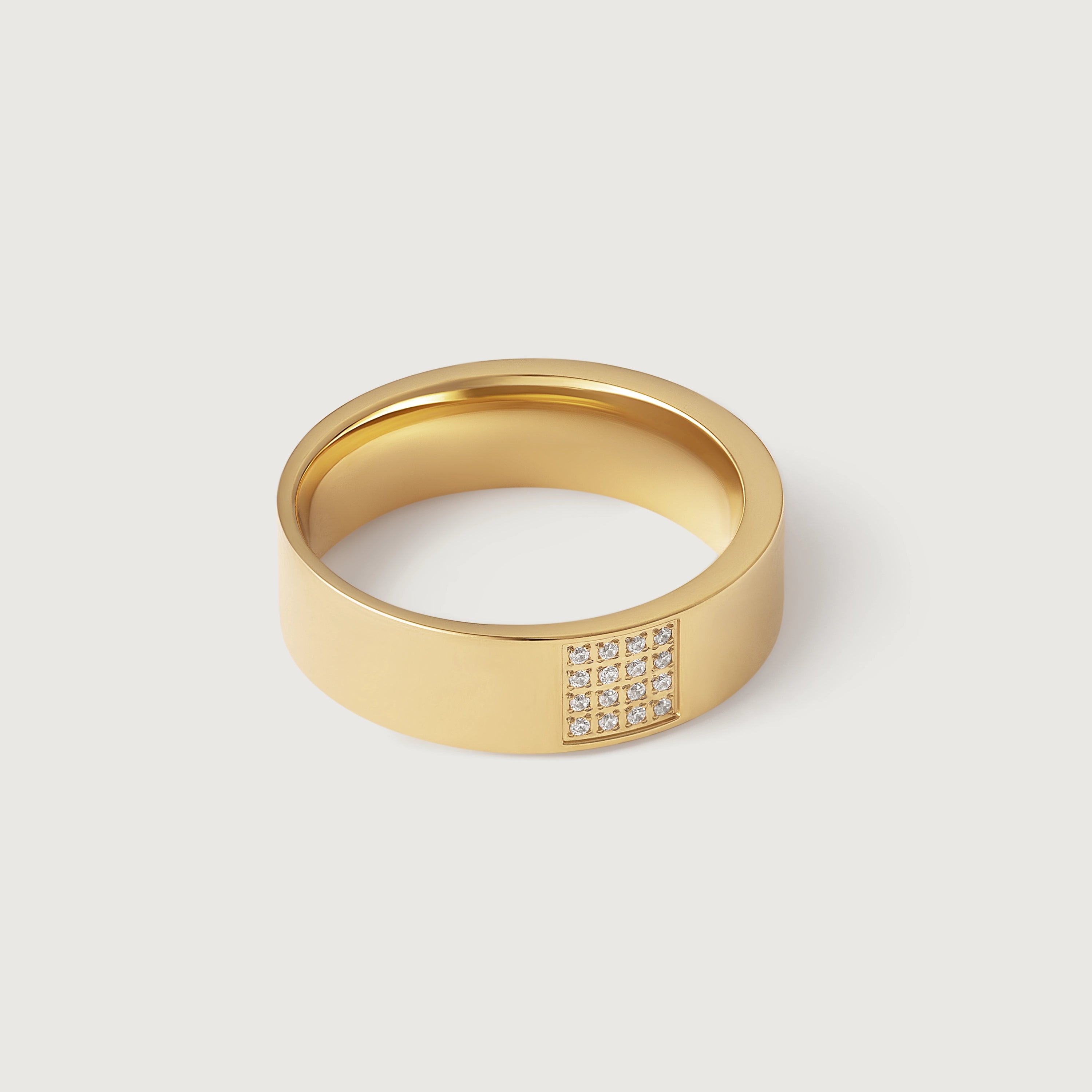 Classic Band with Pave Accent in Gold