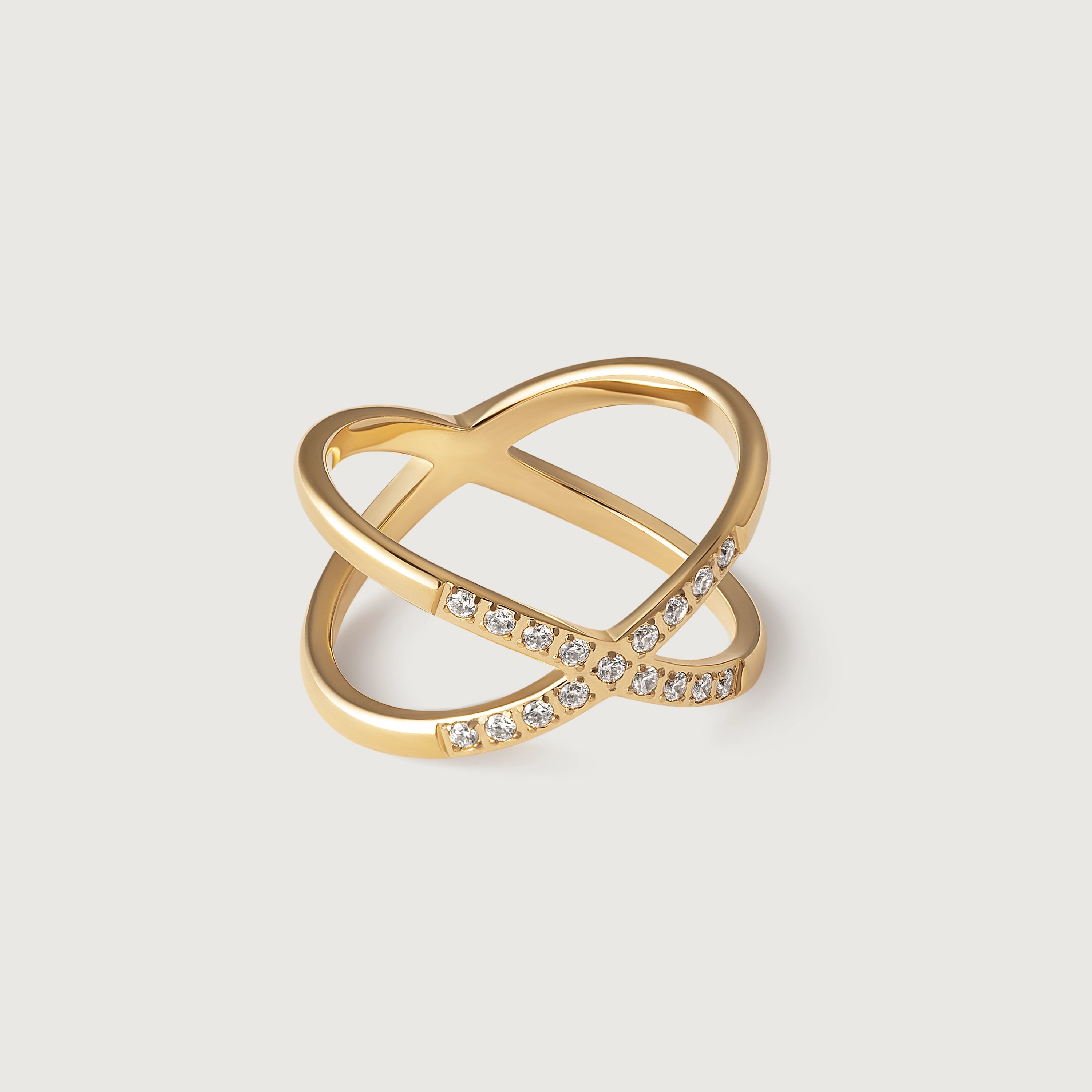 Unique X Ring in Gold - Minimalist Waterproof Ring