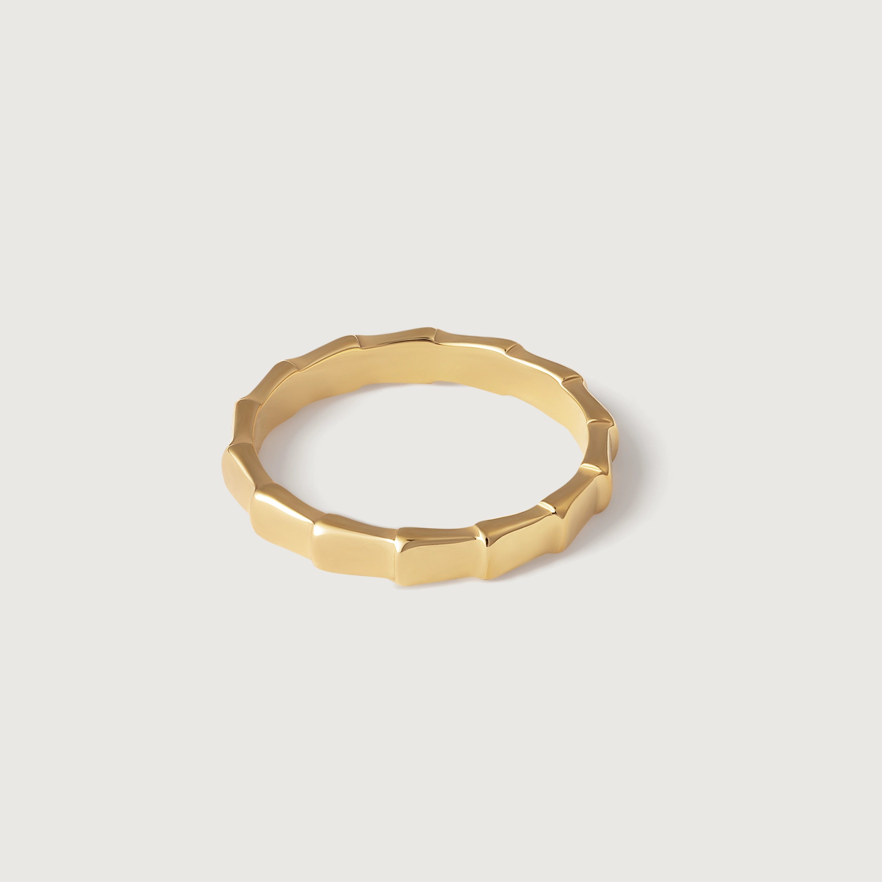 Gold bamboo stacking ring - affordable Mother's Day gift