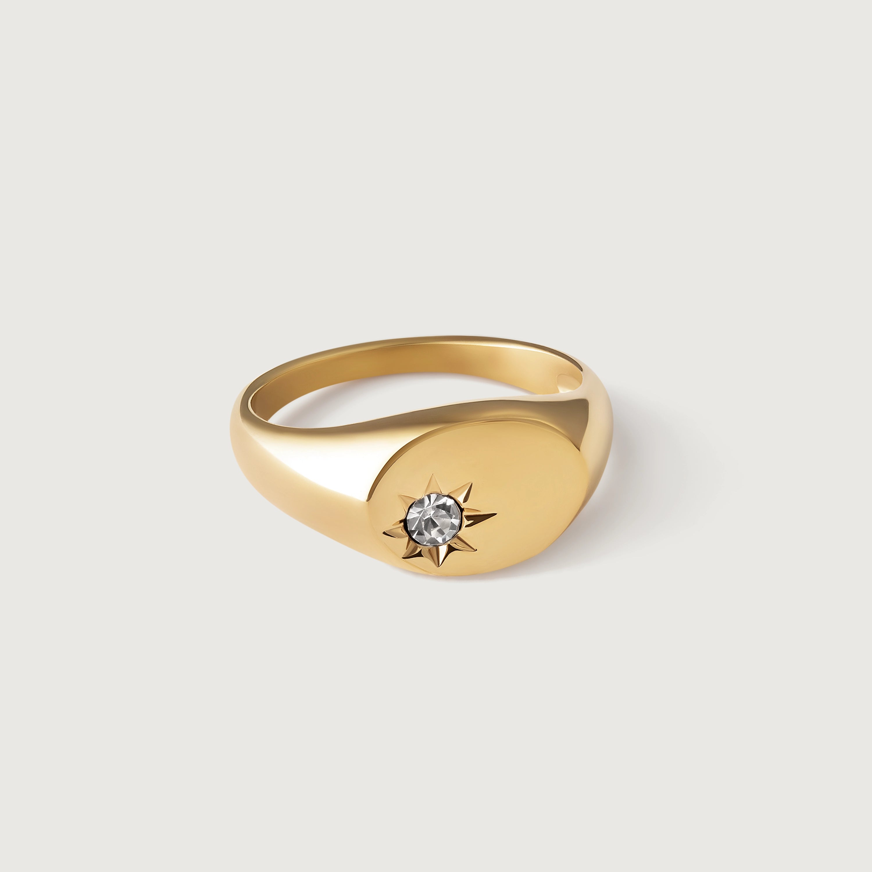 Starburst Signet Ring in Gold