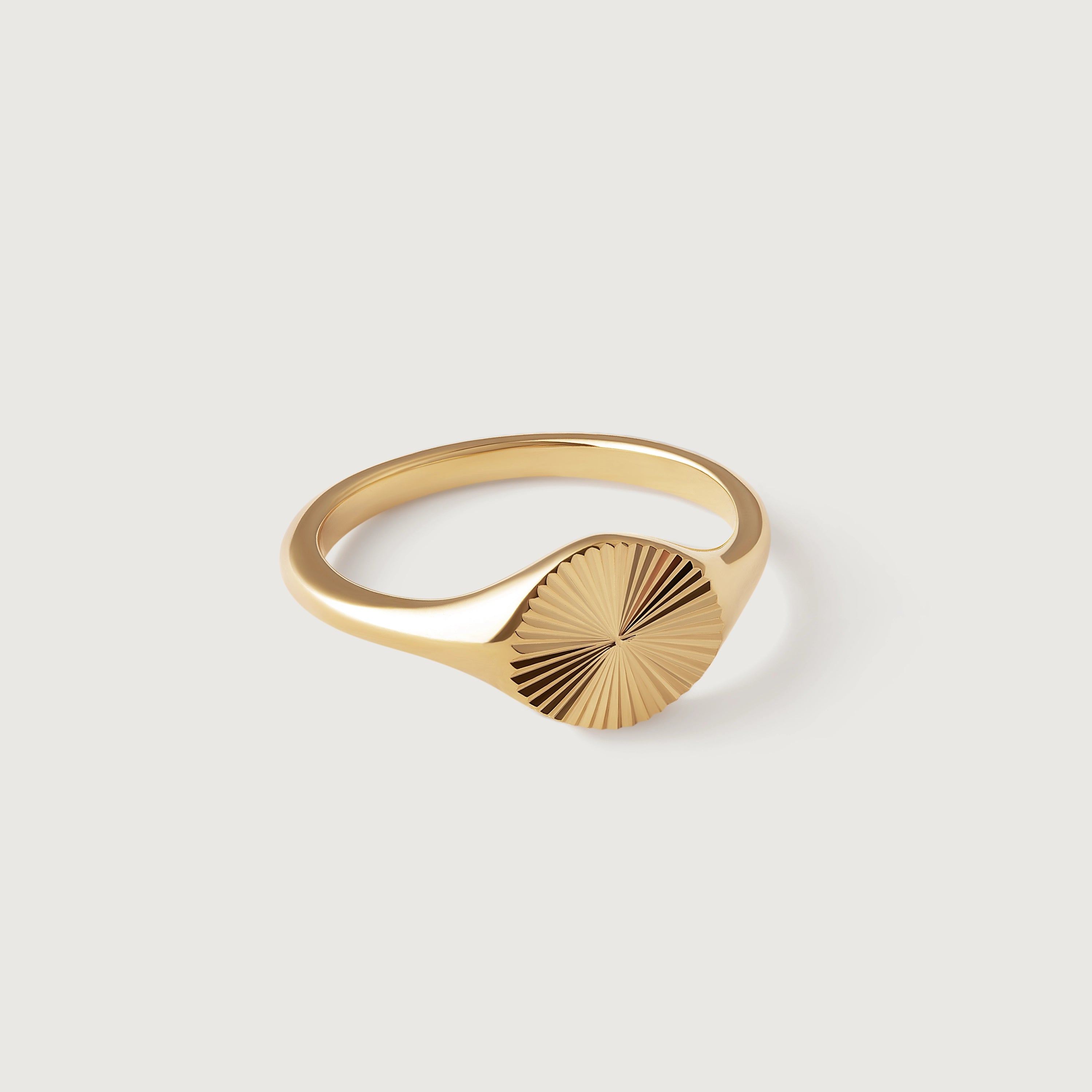 Sunburst Signet Ring in Gold
