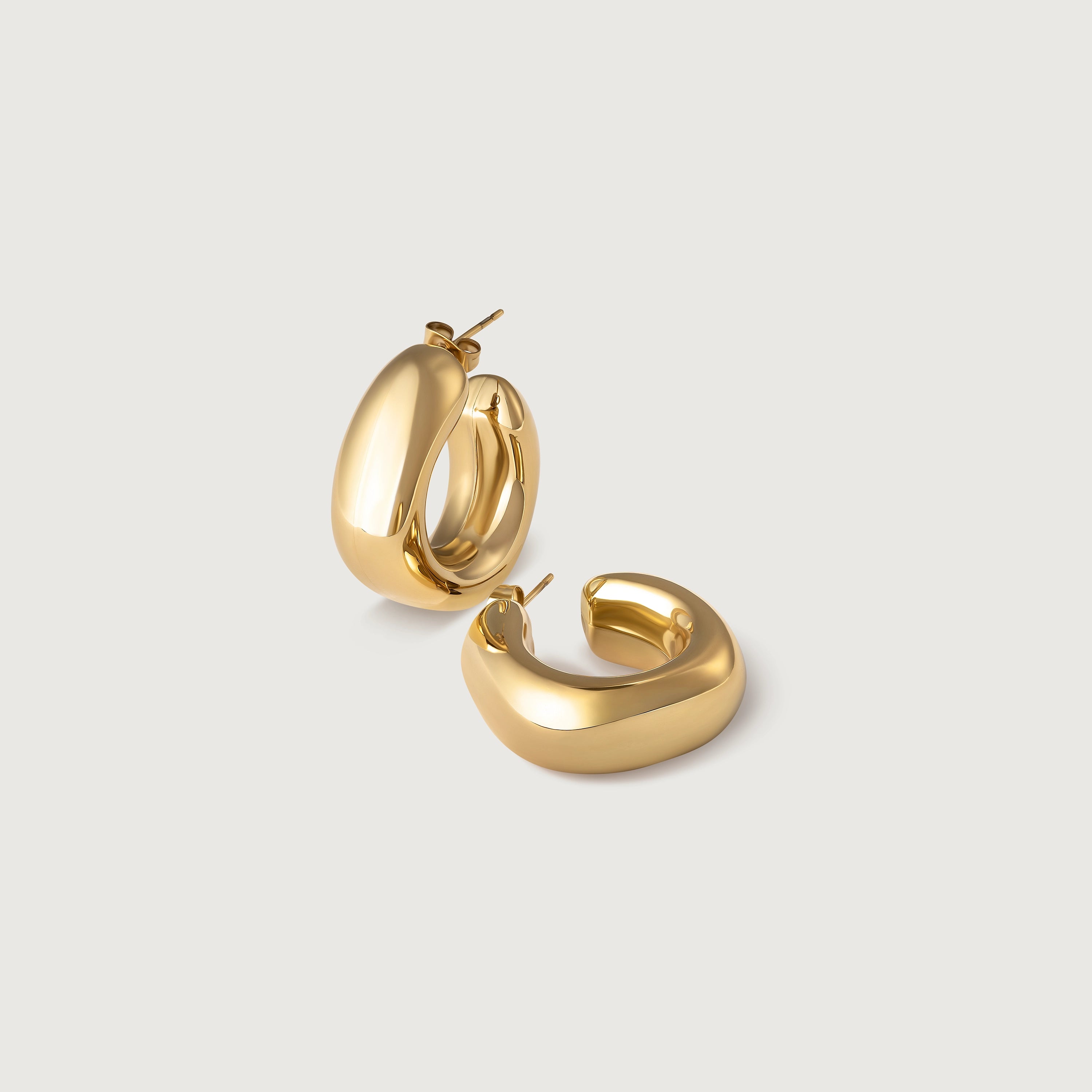 Gilded Crescents Hoop Earrings