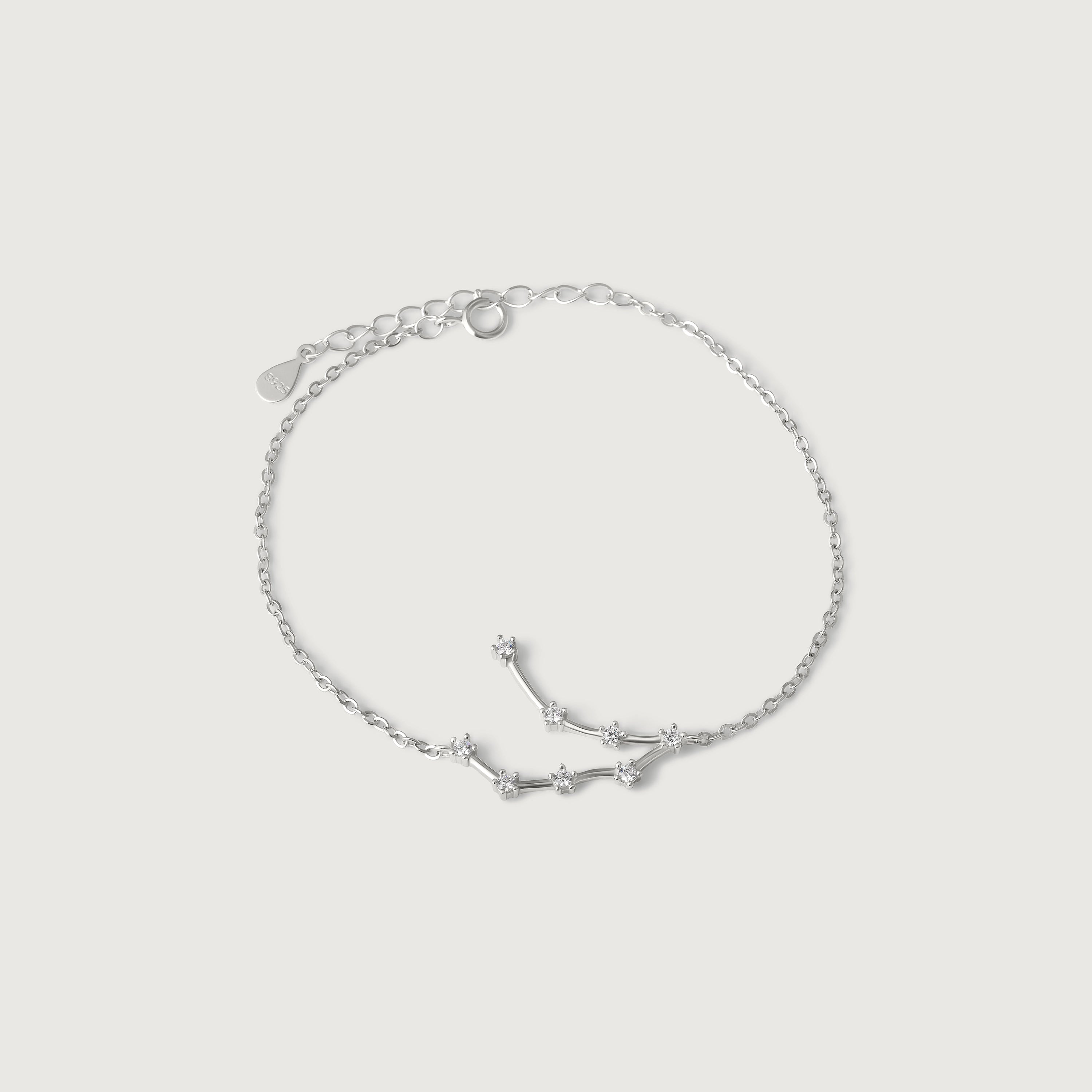 Celeste Bracelet — sterling silver chain with crystal star detail