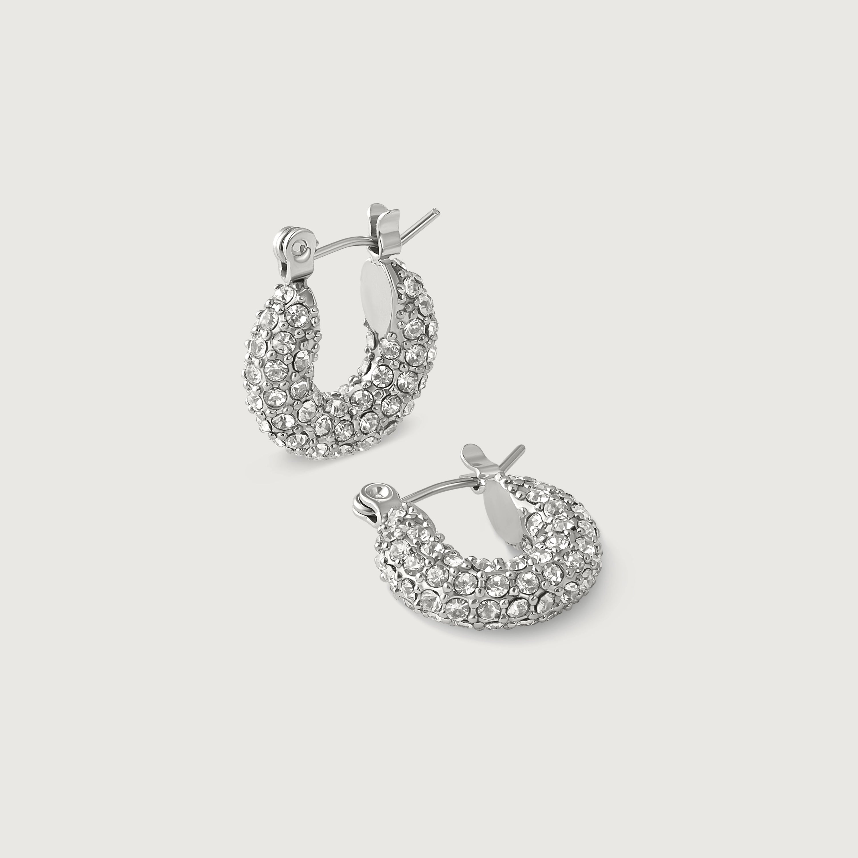 Stardust silver hoop earrings - lightweight comfortable hoops