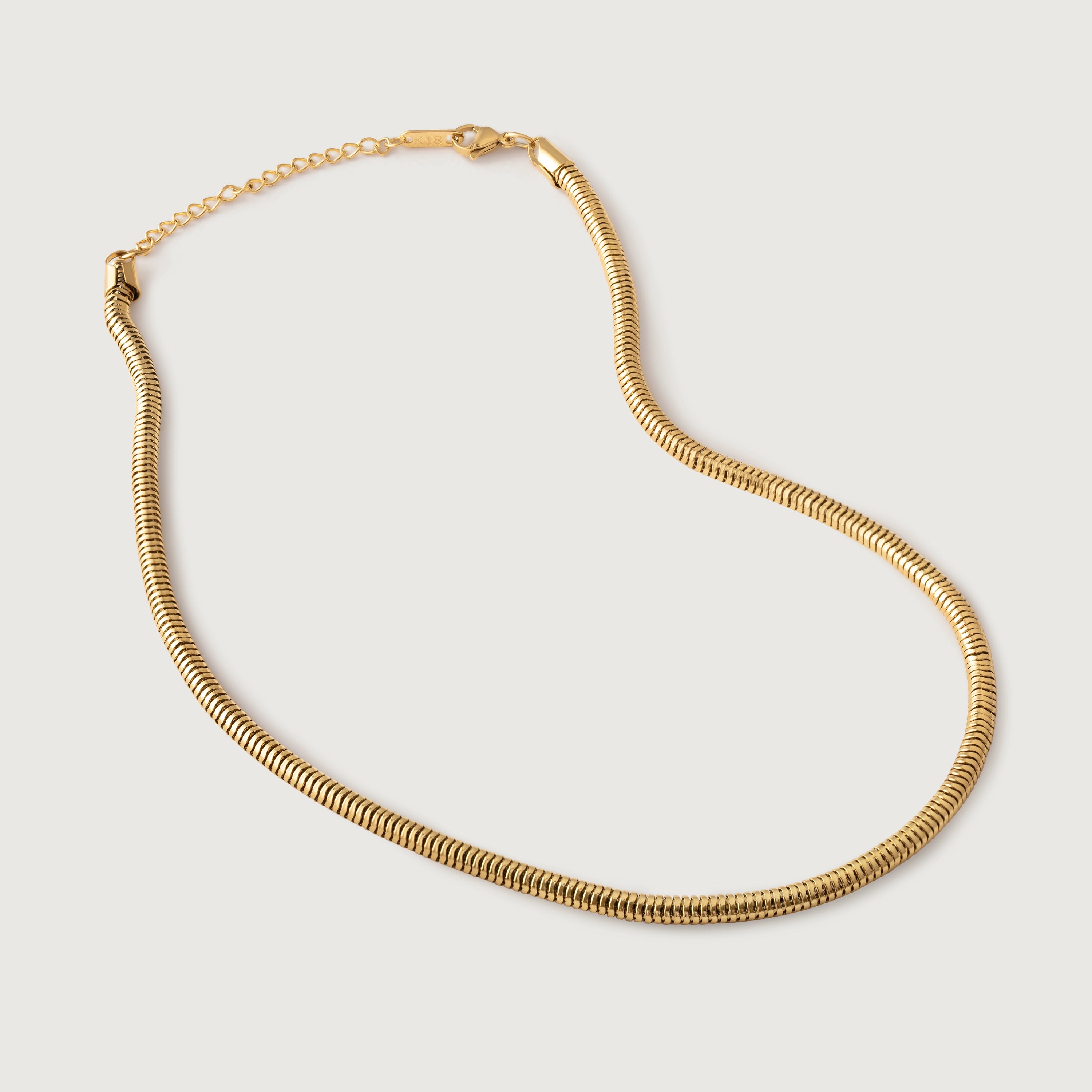 Sleek Snake Chain Choker Necklace in Gold