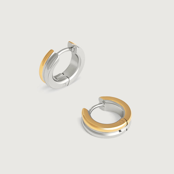 Janus Huggies in gold PVD-coated stainless steel