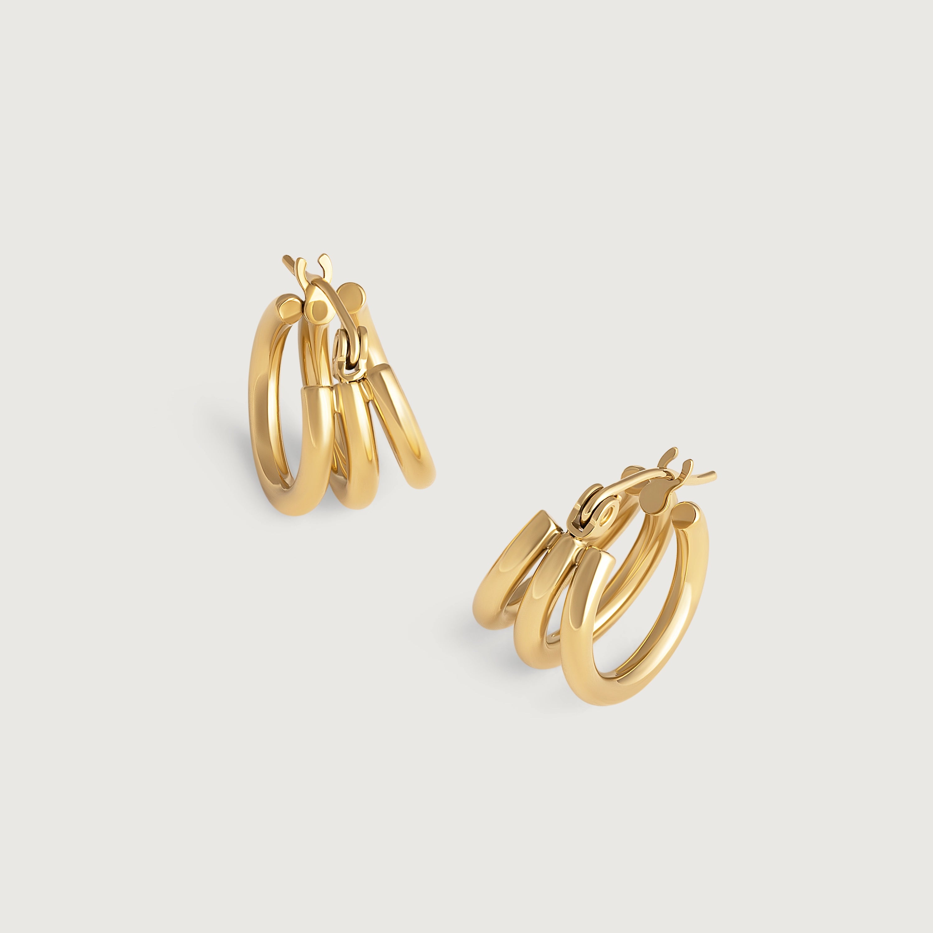 Cercei rotunzi Amethea din aur - cercei impermeabili, rezistenți la sală, Marea Britanie