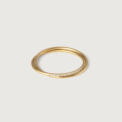 gold plated dainty ring with zirconia stones