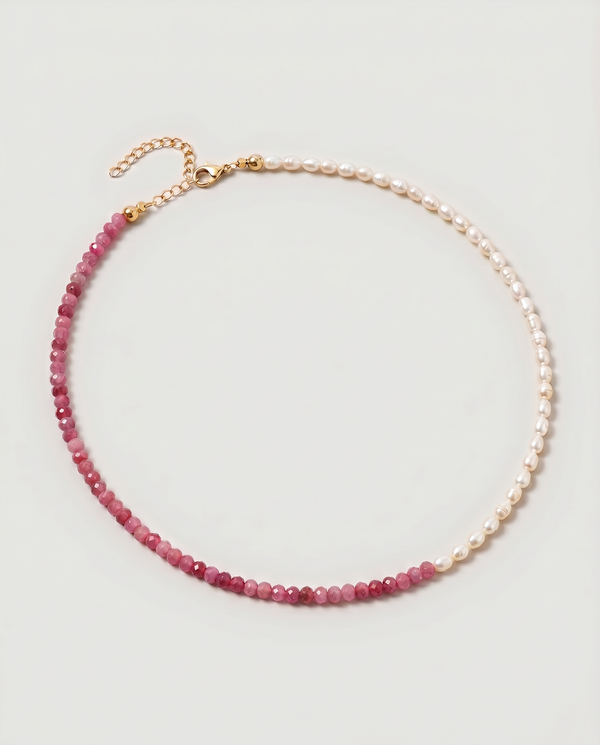 Halo Rose Beaded Necklace