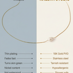 Comparison chart between other brands and Kaleya Studio jewelry showing the benefits