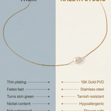 Comparison chart between other brands and Kaleya Studio jewelry showing the benefits