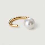 18k gold plated ring with big natural freshwater pearl