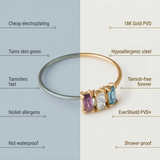 graphic highlighting the benefits of purchasing kaleya studio jewellery