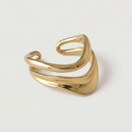 wavy adjustable gold plated ring