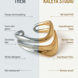 graphic showing the benefits of nysa ring by kaleya studio vs other brands