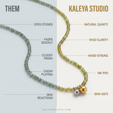 graphic showing the benefits of kaleya studio jewellery over other brands
